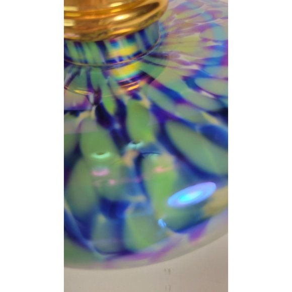 La Tee Da Fragrance Lamp Conical Effusion Iridescent Art Glass Ornate diffuser - Picture 7 of 12